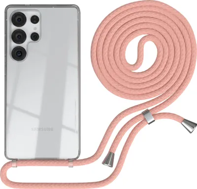 Produktbild von EAZY CASE Handykette mit Hülle für Samsung Galaxy S25 Ultra Backcover Handykette, zum Umhängen in Hellrosa