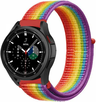 Produktbild von Strap-it Samsung Galaxy Watch 4 Classic 42mm Nylonarmband (Regenbogen)