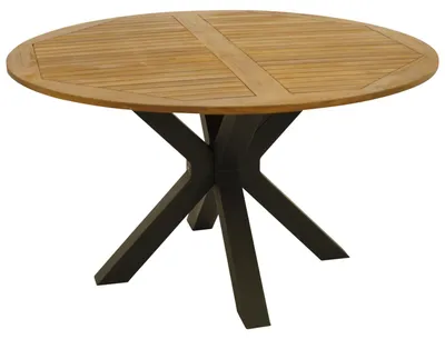 Produktbild von Tisch 130 x 75 x 130 cm Akazie Stahl Grau Natur