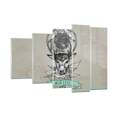 Produktbild von Bilder auf glas - Hirsch Geweih Wald - 150x100cm - Glasbilder - Wandbilder - Kunstdruck - zum Aufhängen bereit - Wanddekoration aus Glas - Glas Bilder - Wandbild auf Glas - 5 Teile - GEG150x100-3072