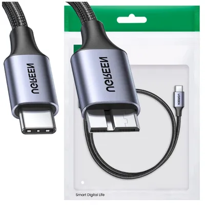Produktbild von Usb C / Micro Usb-B 3.0 Kabel Ugreen Us565 5Gb/S 3A 0.5M - Grau