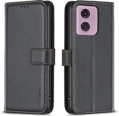 Produktbild von Motorola Moto G34 Hülle - BINFEN Klapphülle - Schwarz