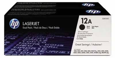 Obrázek produktu pro HP 12A Dvojbalení černé originální tonerové kazety LaserJet, 4000 str., Černá, 2 kusů
