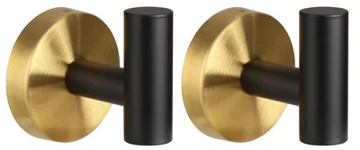 Immagine prodotto di Gancio per asciugamani in acciaio inossidabile, nero e oro, set da 2