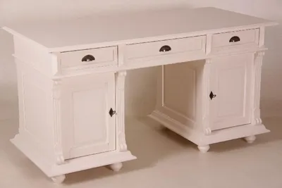 Obrázok produktu pre Casa Padrino Desk Masívna borovica Anglicko krémová - Anglický stôl - Antique Style - Empire Art Nouveau Baroque Colonial Shabby Chic