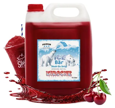 Image de Ice Bär sirop slush cerise 5 litres 1:5 sans colorants AZO sans glycérine concentré