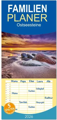 Produktbild von Familienplaner 2026 - Ostseesteine mit 5 Spalten (Wandkalender, 21 x 45 cm) CALVENDO
