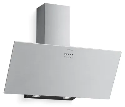Obrázok produktu pre Klarstein Silver Lining 90 cm šikmý digestor – prietok odsávania 557 m³/h, nehrdzavejúca oceľ, LED osvetlenie, ovládanie tlačidlom, A++