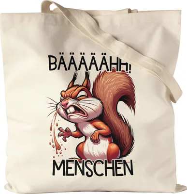 Produktbild von Bäh Menschen Heulendes Eichhörnchen Jutebeutel - Lustige Geschenkidee