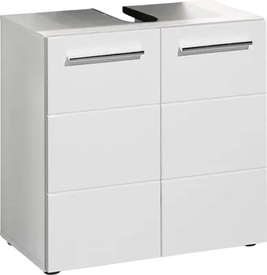 Produktbild von Badezimmer Waschbeckenunterschrank Badmöbel VAIL Weiß Hochglanz