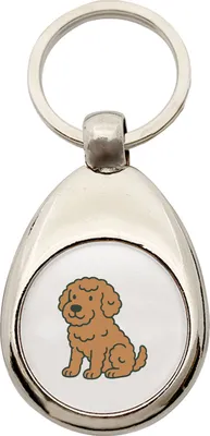 Produktbild von Huuraa Schlüsselanhänger Lagotto Romagnolo Comic Lagotti Metall Schlüsselring Einkaufswagenchip Geschenkidee