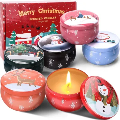 Produktbild von Duftkerzen Geschenkset Weihnachten 6er Pack Sojawachs Aromatherapie für Frauen