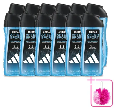 Produktbild von 12 x Adidas After Sport Duschgel & Shampoo 2-in-1 - 250 ml - Sparpackung - 12 Stücke