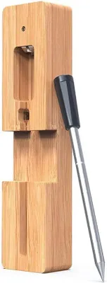 Imagen del producto de Termómetro para parrilla - Termómetro digital para carne - Inalámbrico - Resistente al agua - Bluetooth - Ideal para barbacoas
