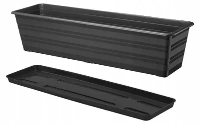 Produktbild von Verdenia DRACO Balkonkasten mit Untersetzer 60 cm anthrazit