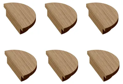 Produktbild von Möbelgriffe aus Eichenholz | Lochabstand 20mm, Durchmesser 80mm, 6 Stück