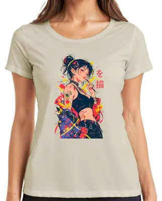 Immagine prodotto di T-shirt da donna con stampa di un'artista di anime, stile manga, per appassionati di cultura giapponese, ispirato agli anni 2000, taglia L, motivo: natura