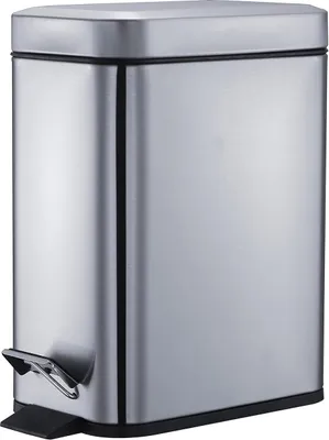 Obrázek produktu pro Kuchyňský odpadkový koš z nerezové oceli o objemu 5 litrů, malý pedálový odpadkový koš s víkem Koupelnový odpadkový koš, obdélníkový koš na WC, stříbrný