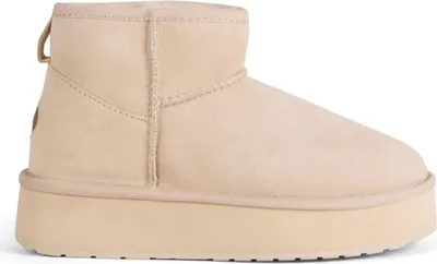 Produktbild von EMU Stiefeletten aus Veloursleder mit Fellfutter, Plateau, Schlupfdesign, runder Zehenpartie, atmungsaktiv