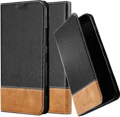 Produktbild von Cadorabo Hülle für Nokia Lumia 1320 Schutzhülle in Schwarz SHandyhülle Book Case Etui Kunstleder