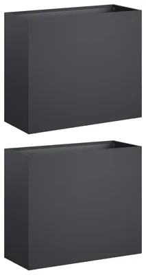 Image de vidaXL Jardinières pour plantes, lot de 2, anthracite, 50 x 20 x 40 cm