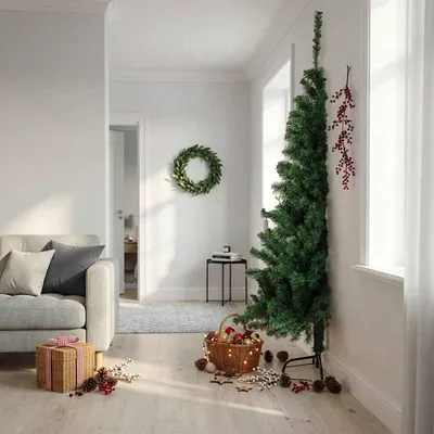 Obrázok produktu pre vidaXL Umelý polovičný vianočný stromček so stojanom Zelený 240 cm PVC