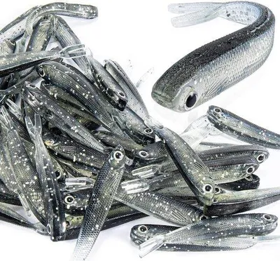 Obrázek produktu pro 50 kusů měkkých plastových nástrah – minnowy s rozeklaným ocasem v životní velikosti s umělou návnadou pro okouny, crappie, štiky, pstruhy – sladkovodní i mořské