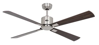 Obrázek produktu pro Energeticky úsporný stropní ventilátor s dálkovým ovládáním Eco Neo III 132 cm broušený chrom Lopatky ořech / třešeň