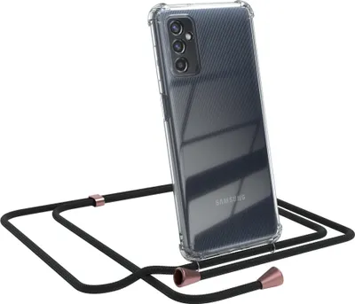 Produktbild von EAZY CASE Handykette kompatibel mit Samsung Galaxy M52 5G, Handyhülle mit Umhängeband, Handykordel, Schutzhülle Clear, Band in Schwarz