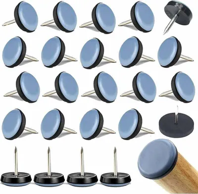 Produktbild von 20 Stück Stuhlpolster mit Nagel, runde Teflon-Möbelpolster, selbstklebende Möbelgleiter, zum Möbelschutz von Teppichen, Fliesen und Holzböden