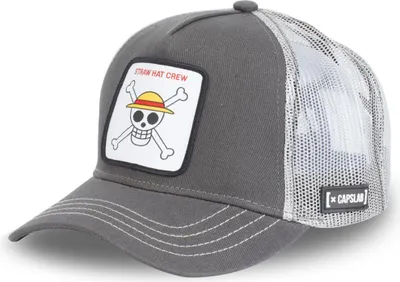 Produktbild von CAPSLAB ONE PIECE Trucker Cap Straw Hat Crew grey