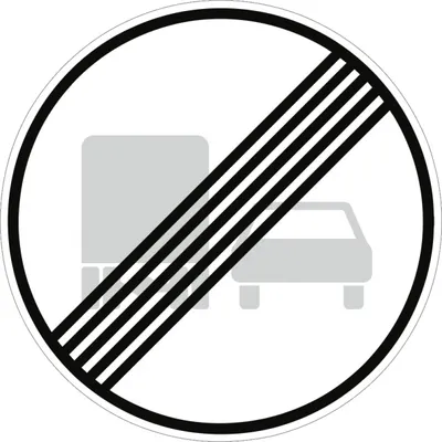 Produktbild von Verkehrsschild VZ281, Ende des Überholverbots für Kraftfahrzeuge über 3,5 t, ...