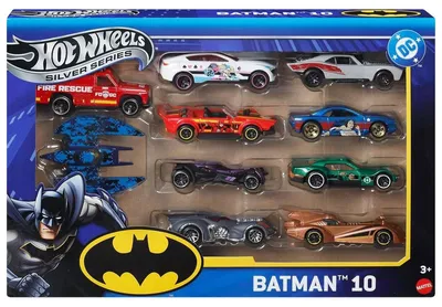 Immagine prodotto di Hot Wheels Set di 10 macchinine Batman in scala 1:64
