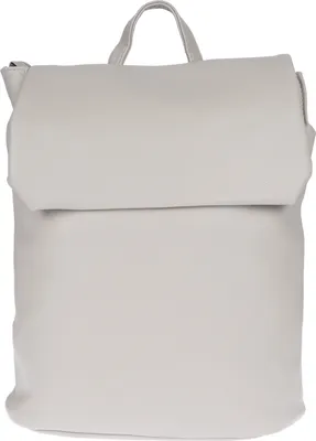 Produktbild von Großer Damen Rucksack Leder Optik Laptopfach Tasche Umhängetasche Citybag Urlaub Hellgrau
