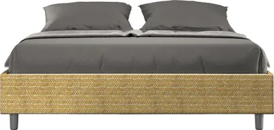 Produktbild von ITYHOME - Gepolstertes Bett mit Lattenrost 160x190 mit Stoffbezug Aragona 3 Gelb Azelia