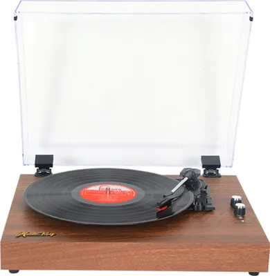 Obrázek produktu pro Retro gramofon, LP přehrávač, přenosný gramofon, vintage gramofon, 3 rychlosti BT5.0, bezdrátové reproduktory, line-in, line-out, sluchátkový výstup
