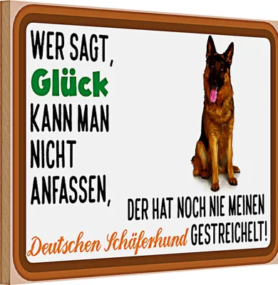 Produktbild von Holzschild Spruch 30x20cm Glück Deutscher Schäferhund Hund