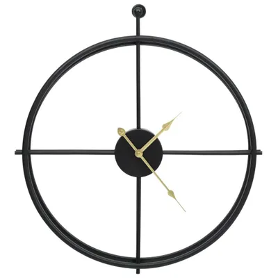 Image de vidaXL Horloge murale noire 52 cm fer