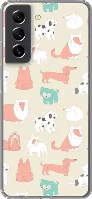 Produktbild von MuchoWow® Handyhülle Schutzhülle Hülle für Telefoonhoesje Samsung Galaxy S21 FE Muster - Hund - Welpe - Jungen - Mädchen - Kinder - Kinder Silikon Softcase Handy Hülle - Mobiltelefonhülle