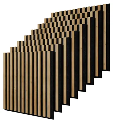 Produktbild von STEGU Linea Acoustic PROline 8er Set Akustikpaneele 60x60,5 cm Schallabsorption MDF Eiche