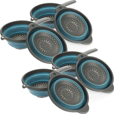 Produktbild von com-four® 8x Faltbare Küchen-Siebe mit und ohne Stiel - zusammenklappbares
