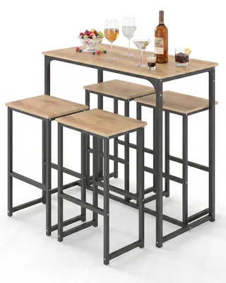 Produktbild von Bartisch mit 4 Stühlen - Hohe Tafel - MDF/Metall - Modernes Design