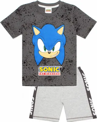 Produktbild von Sonic The Hedgehog - "Gaming" Schlafanzug mit Shorts für Jungen NS5752 (152) (Grau)