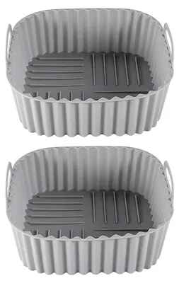 Produktbild von Quadratische Silikon-Backmatte für Heißluftfritteusen, 17 cm (6,7 Zoll), antihaftbeschichtet, ofenfest, BPA-frei, für gleichmäßiges Garen
