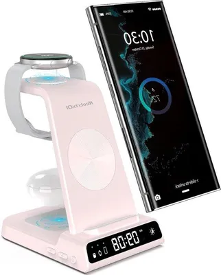 Immagine prodotto di Stazione di ricarica wireless per smartwatch e auricolari, nera