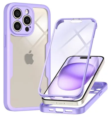 Zdjęcie produktu dla Techsuit ColorVerse 360 etui 360° + Szkło na iPhone 15 Pro - fioletowe