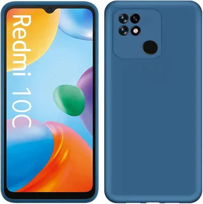 Immagine prodotto di Custodia per Xiaomi Redmi 10C, custodia protettiva in silicone morbido in gomma liquida blu
