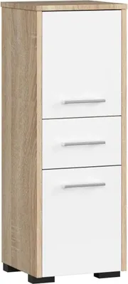Produktbild von Badezimmerschrank FIN Pelare 30 Eiche Sonoma Weiß 85cm Stilvolle Aufbewahrung