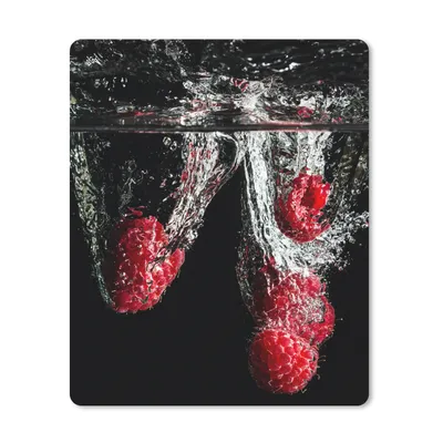 Produktbild von MuchoWow® Mauspad Mousepad Himbeeren - Obst - Stilleben - Wasser - Schwarz - Rot 30x40 cm - Mousepads - Maus Mat - Pad - Mausunterlage - Mausmatten