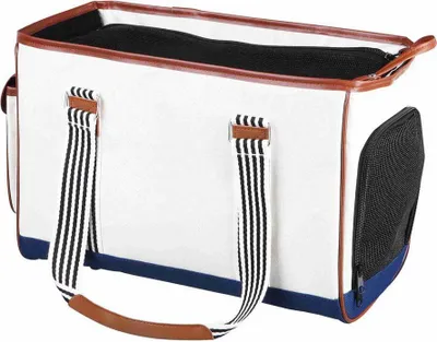 Produktbild von TRIXIE Elisa, Weicher Haustierträger, Handtasche zum Tragen von Haustieren, Hund, Ober- & Vorderseitenbefüllung, Weiß, Einfarbig